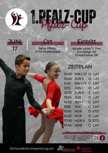 1. Pfalz-Cup - aktuelle Startzeiten